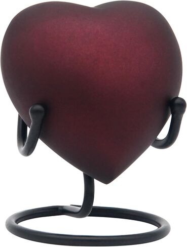 جرة القلب للرماد البشري - جرة حرق الجثث الصغيرة مع فتحة غطاء آمنة وسهلة - جرة تذكارية مع حامل متين للرماد المحبوب in Kuwait