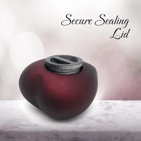 جرة القلب للرماد البشري - جرة حرق الجثث الصغيرة مع فتحة غطاء آمنة وسهلة - جرة تذكارية مع حامل متين للرماد المحبوب in Kuwait