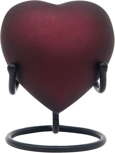 جرة القلب للرماد البشري - جرة حرق الجثث الصغيرة مع فتحة غطاء آمنة وسهلة - جرة تذكارية مع حامل متين للرماد المحبوب in Kuwait