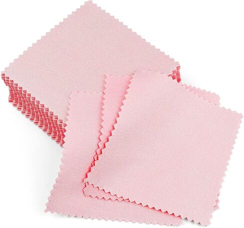 yuntop 50pcs Jewelry Cleaning Cloth, 3.15 x 3.15 Inch Polishing Cloths for Silver Gold Platinum Jewelry Ring Glasses Watch Coins in Saudi Arabia