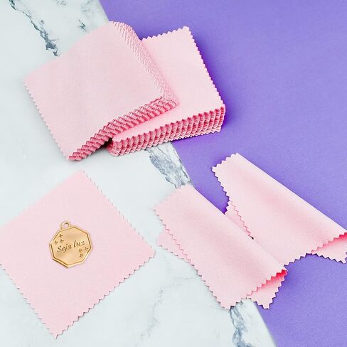 yuntop 50pcs Jewelry Cleaning Cloth, 3.15 x 3.15 Inch Polishing Cloths for Silver Gold Platinum Jewelry Ring Glasses Watch Coins in Saudi Arabia
