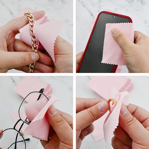 yuntop 50pcs Jewelry Cleaning Cloth, 3.15 x 3.15 Inch Polishing Cloths for Silver Gold Platinum Jewelry Ring Glasses Watch Coins in Saudi Arabia