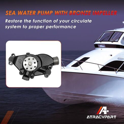 Circulating Water Pump with Gaskets | Replacement for Mercruiser, 1968-1998 OMC, Stern Drive, Chrysler and Indmar, Inboard Engines | Replaces# 8M0113734, 8503991, 18-3599-2, 17437 in Saudi Arabia