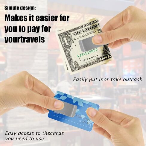 Money Clip, Stainless Steel Cash Clip, Cash and Credit Card Holder, Wallet Clips for Men, Women in Saudi Arabia
