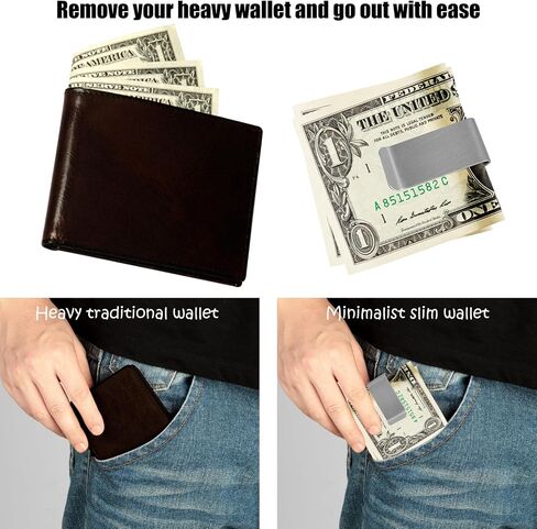 Money Clip, Stainless Steel Cash Clip, Cash and Credit Card Holder, Wallet Clips for Men, Women in Saudi Arabia