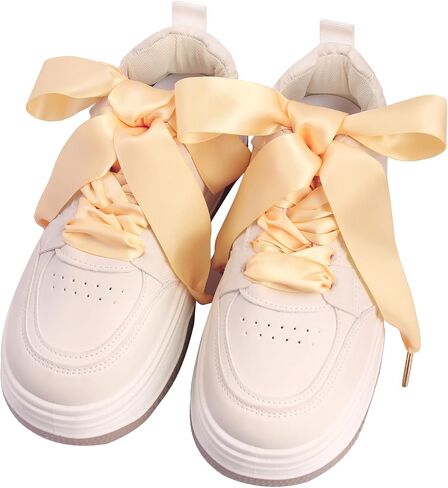 Women Fashion Satin Ribbon Shoelaces Ideal for Converse Nike Addidas in Saudi Arabia