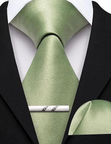 Barry.Wang Solid Color Pre-tied Ties for Men Zipper Necktie and Pocket Square Tie Clip Set Adjustable Neck Tie Wedding in Kuwait