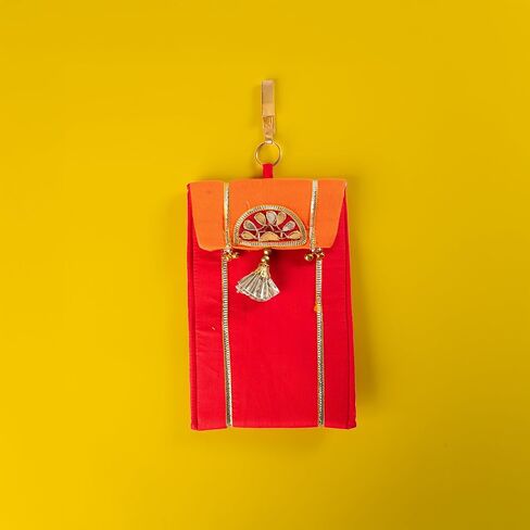 Handmade Purse WalletHand Stitched Traditional Ethnic Golden Work Special Occasion and Gifting (Yellow - 7.5"x5") in Saudi Arabia