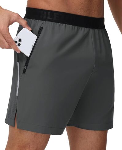 GymBrave Men's 5 inch Athletic Running Shorts with Zipper Pockets Lightweight Quick Dry Workout Gym Shorts for Men in Saudi Arabia