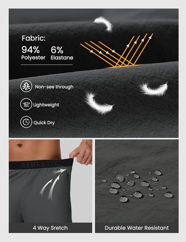 GymBrave Men's 5 inch Athletic Running Shorts with Zipper Pockets Lightweight Quick Dry Workout Gym Shorts for Men in Saudi Arabia
