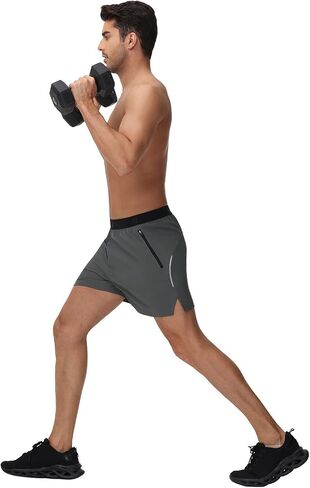 GymBrave Men's 5 inch Athletic Running Shorts with Zipper Pockets Lightweight Quick Dry Workout Gym Shorts for Men in Saudi Arabia
