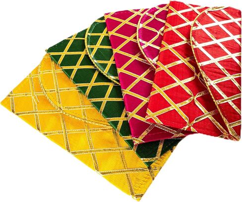 Handmade Purse WalletHand Stitched Traditional Ethnic Golden Work Special Occasion and Gifting (Yellow - 7.5"x5") in Saudi Arabia