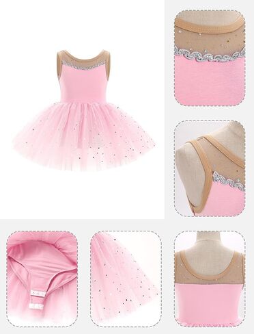 ODASDO Ballerina Costume for Girls Toddler Kids Ballet Dance Leotard Princess Glitter Tutu Dress Dancewear in Kuwait