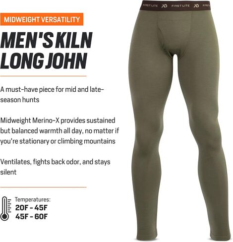 First Lite Men's Kiln Long John - Merino Merino Wool Hunting Base Layer in Kuwait