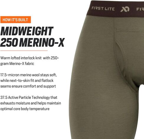 First Lite Men's Kiln Long John - Merino Merino Wool Hunting Base Layer in Kuwait