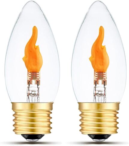مصابيح إضاءة LED وامضة E26 بقاعدة قياسية لتأثير اللهب، مصابيح إضاءة للحريق لتزيين عيد الهالوين، عبوتان in Saudi Arabia