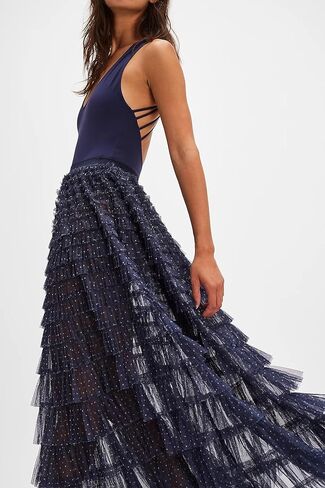 Uaurorao Women Tulle Slip Maxi Skirt Skirt كشكش تنورة زلة الدانتيل من خلال ترنح توتو توتو. in Kuwait