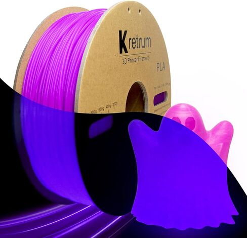 خيوط طابعة ثلاثية الأبعاد تتوهج في الظلام PLA 1.75 مم دقة الأبعاد +/- 0.02 مم 1 كجم 2.2 رطل بكرة لامعة أنيقة مناسبة على نطاق واسع لمعظم طابعات FDM ثلاثية الأبعاد تتوهج باللون الأرجواني الداكن in Kuwait