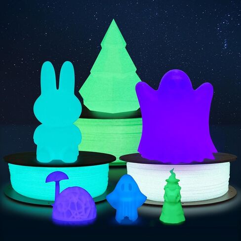 خيوط طابعة ثلاثية الأبعاد تتوهج في الظلام PLA 1.75 مم دقة الأبعاد +/- 0.02 مم 1 كجم 2.2 رطل بكرة لامعة أنيقة مناسبة على نطاق واسع لمعظم طابعات FDM ثلاثية الأبعاد تتوهج باللون الأرجواني الداكن in Kuwait