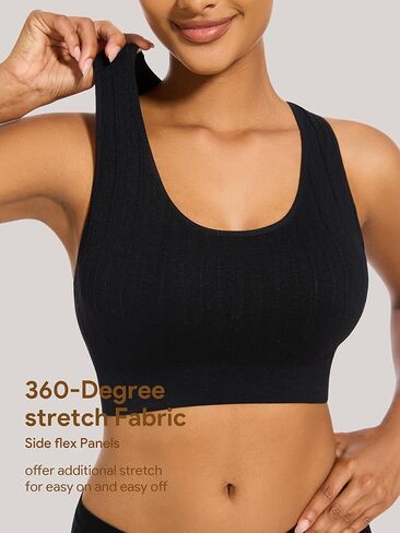 HBselect 5 Pack Sport Bras for Women, Seamless Comfortable Yoga Bra with Removable Pads in Kuwait