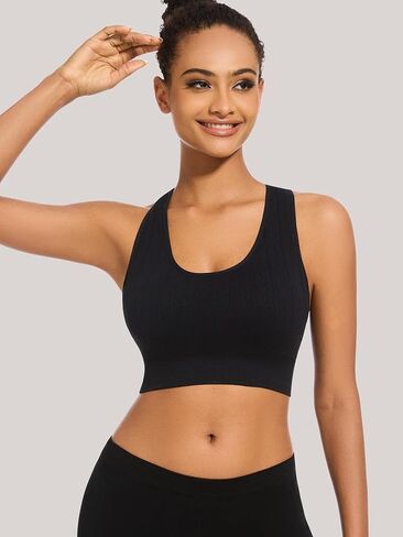 HBselect 5 Pack Sport Bras for Women, Seamless Comfortable Yoga Bra with Removable Pads in Kuwait