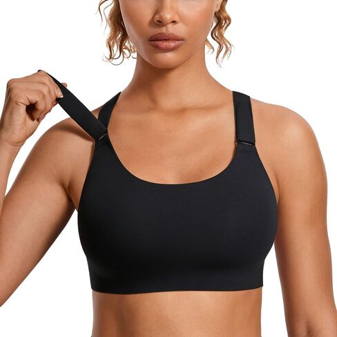 SYROKAN Power On Front Adjustable Criss Cross Back Sports Bra for Women High Impact Wireless Bras in Kuwait