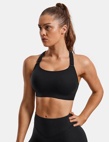 SYROKAN Power On Front Adjustable Criss Cross Back Sports Bra for Women High Impact Wireless Bras in Kuwait