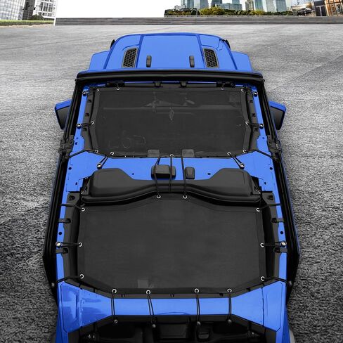 Top Sun Shade Roof متوافق مع Wrangler JL 4 Door 2024 Sunshade Sunrack Bikini Cover Cloks UV Wind Noise Mest in Kuwait