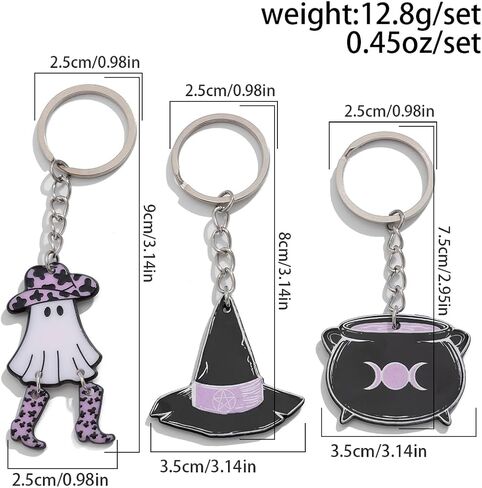 Gothic Horror Skull Halloween Keychain - Cross Pumpkin Ghost Key Chains Halloween Gifts for Women Men DIY Jewelry in Kuwait