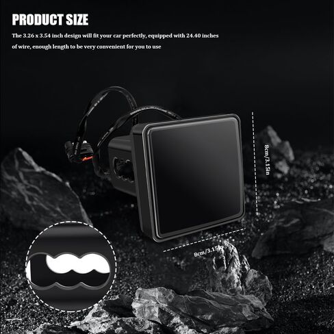 LED Brake Driving Lamp, Towing Hitch Lights, 2''Size 15-LED Brake Light Trailer Hitch Cover, Car Exterior Accessories Trailer Hitch Lights LED Brake Tail Light for Towing Truck SUV RV (Black) in Kuwait