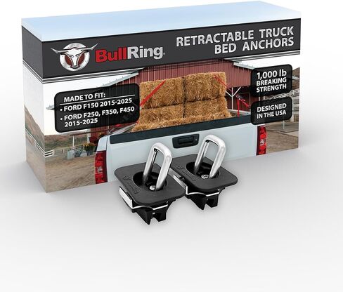 ربطات عنق لسرير الشاحنة قابلة للسحب من Bull Ring لـ '15-'21 Ford F150، 17-'21 Ford F250 & F350 Super Duty، 17-'21 Ford Raptor (زوجان)... in Kuwait