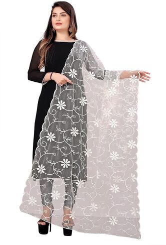 ARGLOS Women's Soft Net Embroidery Floral Lace Mesh Party Prom Wedding Shawl Scarf Wraps and Beach Swimsuit Cover-Up in Saudi Arabia