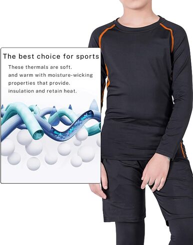 2 Pack Youth Boys & Girls Long Sleeve Compression Shirts Sports Base Layer for Kids Cold Gear in Kuwait