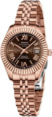 Nibosi Women's Watch Adalog Quartz Waterproof Lypes Watches Watch With Wath Thate Dainty Gold Fashion Fashion Luxury Stainless Steel Watch for Endists Female Designer Watch Watches for Women in Kuwait