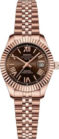 Nibosi Women's Watch Adalog Quartz Waterproof Lypes Watches Watch With Wath Thate Dainty Gold Fashion Fashion Luxury Stainless Steel Watch for Endists Female Designer Watch Watches for Women in Kuwait