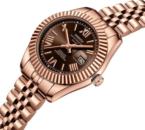 Nibosi Women's Watch Adalog Quartz Waterproof Lypes Watches Watch With Wath Thate Dainty Gold Fashion Fashion Luxury Stainless Steel Watch for Endists Female Designer Watch Watches for Women in Kuwait