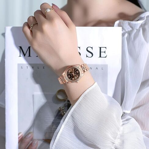 Nibosi Women's Watch Adalog Quartz Waterproof Lypes Watches Watch With Wath Thate Dainty Gold Fashion Fashion Luxury Stainless Steel Watch for Endists Female Designer Watch Watches for Women in Kuwait