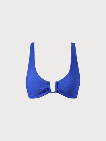نساء U-Ring Bikini Top Criss-Cross Tie بدون عارية الذروة Ruched Push Up Pated Swimsuit Top in Kuwait
