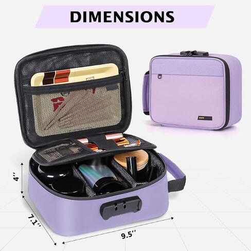 Smell Proof Bag with Combination Lock, Airtight Zippers Carbon Lining & Removable Dividers, Odor Proof Container for Smoking Accessories, Odorless Travel Box Blocks Out Strong Odors in Kuwait