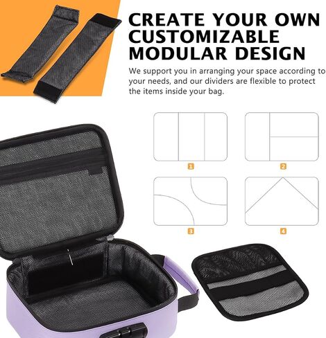 Smell Proof Bag with Combination Lock, Airtight Zippers Carbon Lining & Removable Dividers, Odor Proof Container for Smoking Accessories, Odorless Travel Box Blocks Out Strong Odors in Kuwait