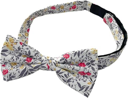 Jacob Alexander Men's Tropic Bouquet Floral Pattern Pre-Tied Adjustable Banded Bow Tie in Saudi Arabia