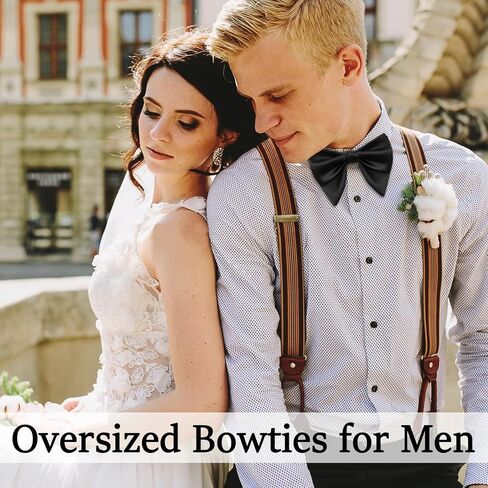 Oversized Bow Ties for Men Pre-tied Adjustable Bowties Men, Solid Color Mens Bow Tie for Wedding Suit Tuxedo Shirt in Saudi Arabia