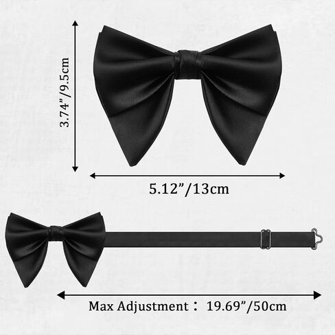 Oversized Bow Ties for Men Pre-tied Adjustable Bowties Men, Solid Color Mens Bow Tie for Wedding Suit Tuxedo Shirt in Saudi Arabia