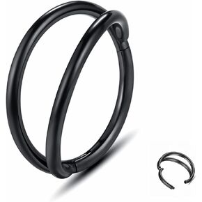 Yrogcu 16G Single/Double/Triple Hoop Titanium Seamless-Hinged-Piercing Segment-Clicker Nose-Ring-Hoop : Inner Diameter 8mm 10mm Cartilage Earring for Women and Men in Kuwait