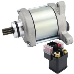 Starter Motor with Solenoid Relay for Honda CRF450R, CRF450RX, CRF450RX Enduro, CRF450RWE Motorcycle 2019-2022, CRF450 Starter for Honda, 31200-MKE-A71