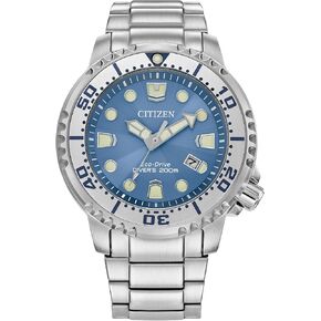 Citizen Men's Eco-Drive Promaster Dive Watch, Light Blue Dial, Silver-Tone Stainless Steel Bracelet (Model: BN0165-55L)