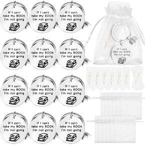 36 Pcs Book Lovers Gifts Set Book Lovers Keychain Thank You Tags and Organza Bags Bookworm Keychain Book Club Keyring for Writers Librarian Bibliophile Reader Lover Gift