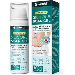 Silicone Scar Gel for Stretch Mark: 100% Silicone Scar Cream - Remove New Old Skin Scars 50g