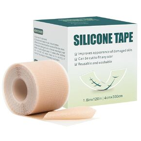 Silicone Scar Tape, Silicone Scar Sheets(1.6"X 59" Roll-1.5M), Silicone Scar Sheets for Face,Reusable Medical Grade Silicone Face Patches for Scars,C-Section,Keloid,Burn,Acne,Tummy Tuck,Surgical Scars