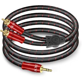 SKW مستوى الدخول HC سلسلة 3.5 ملم إلى 2RCA كابل صوت ستيريو 3.2 قدم / 1 متر